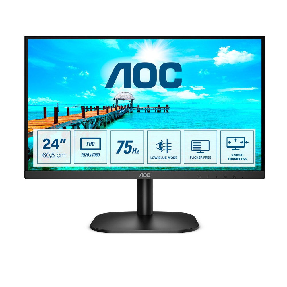 AOC B2 24B2XDM monitor de ecrã 60,5 cm (23.8") 1920 x 1080 pixels Full HD LCD Preto