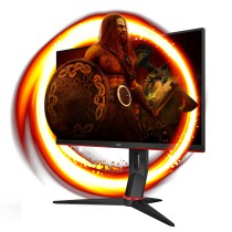 AOC G2 Q24G2A BK LED display 60,5 cm (23.8") 2560 x 1440 pixels Quad HD LCD Preto, Vermelho