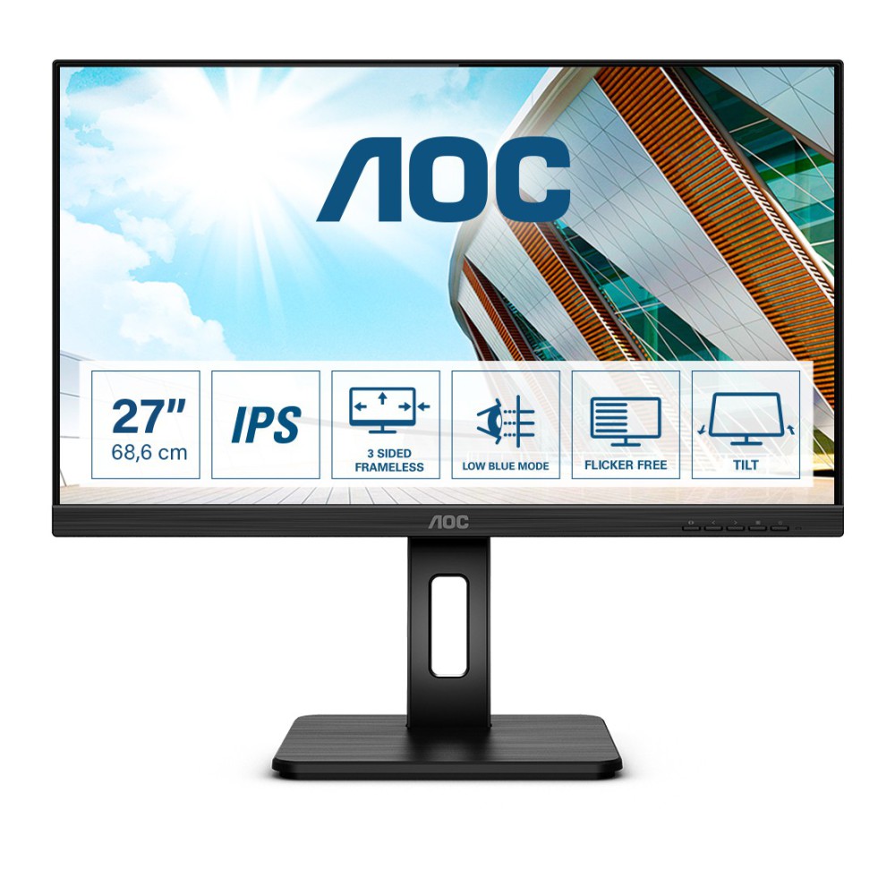 AOC P2 Q27P2Q LED display 68,6 cm (27") 2560 x 1440 pixels Quad HD Preto