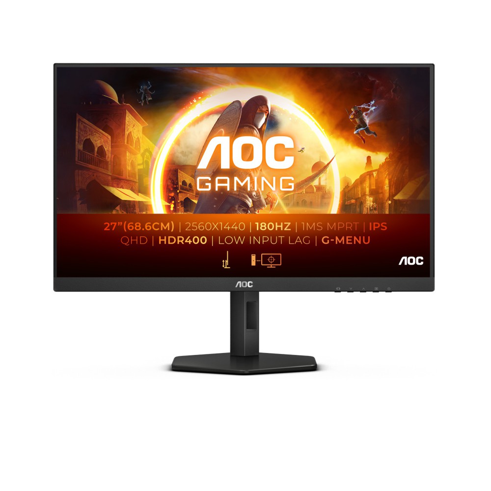 AOC Q27G4X LED display 68,6 cm (27") 2560 x 1440 pixels Quad HD LCD Preto, Vermelho