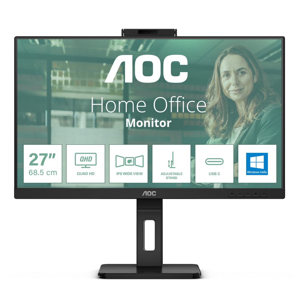 AOC Q27P3QW monitor de ecrã 68,6 cm (27") 2560 x 1440 pixels Quad HD Preto