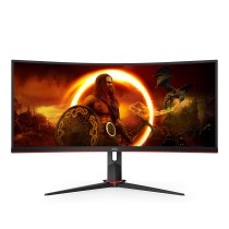 AOC G2 CU34G2X BK LED display 86,4 cm (34") 3440 x 1440 pixels Quad HD Preto, Vermelho