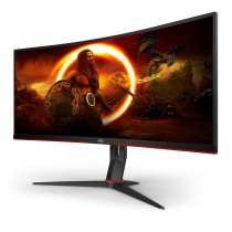 AOC G2 CU34G2X BK LED display 86,4 cm (34") 3440 x 1440 pixels Quad HD Preto, Vermelho