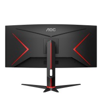 AOC G2 CU34G2X BK LED display 86,4 cm (34") 3440 x 1440 pixels Quad HD Preto, Vermelho