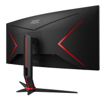 AOC G2 CU34G2X BK LED display 86,4 cm (34") 3440 x 1440 pixels Quad HD Preto, Vermelho