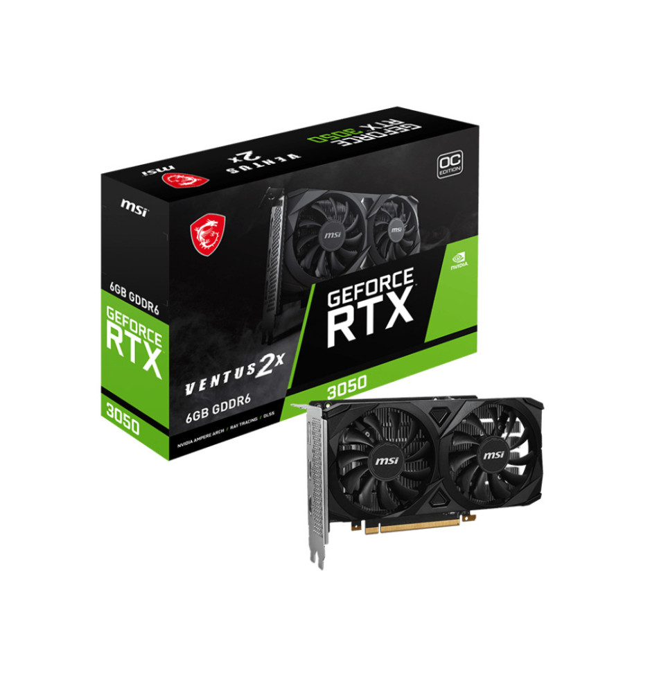 Placa Gráfica MSI GeForce RTX 3050 VENTUS 2x NVIDIA 6G (GDDR6 - PCI Express x8 4.0 - 96Bit)