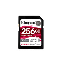 Cartão de Memória SD KINGSTON TECHNOLOGY Canvas React Plus 256GB (Classe 10 - UHS-II - 300 MB s)