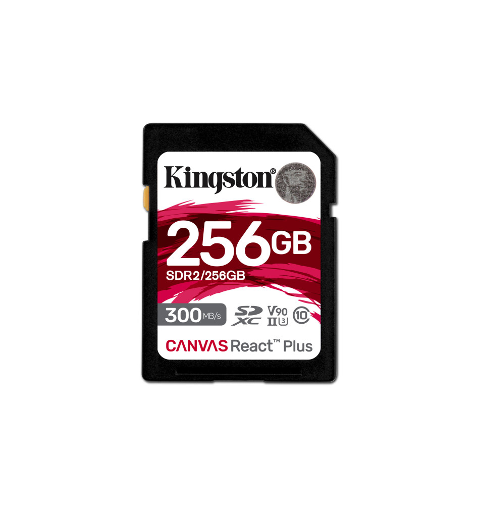 Cartão de Memória SD KINGSTON TECHNOLOGY Canvas React Plus 256GB (Classe 10 - UHS-II - 300 MB s)