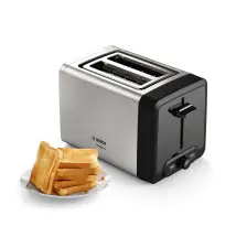 Torradeira BOSCH TAT4P420 (2 fatias - 970W - Preto Inox)