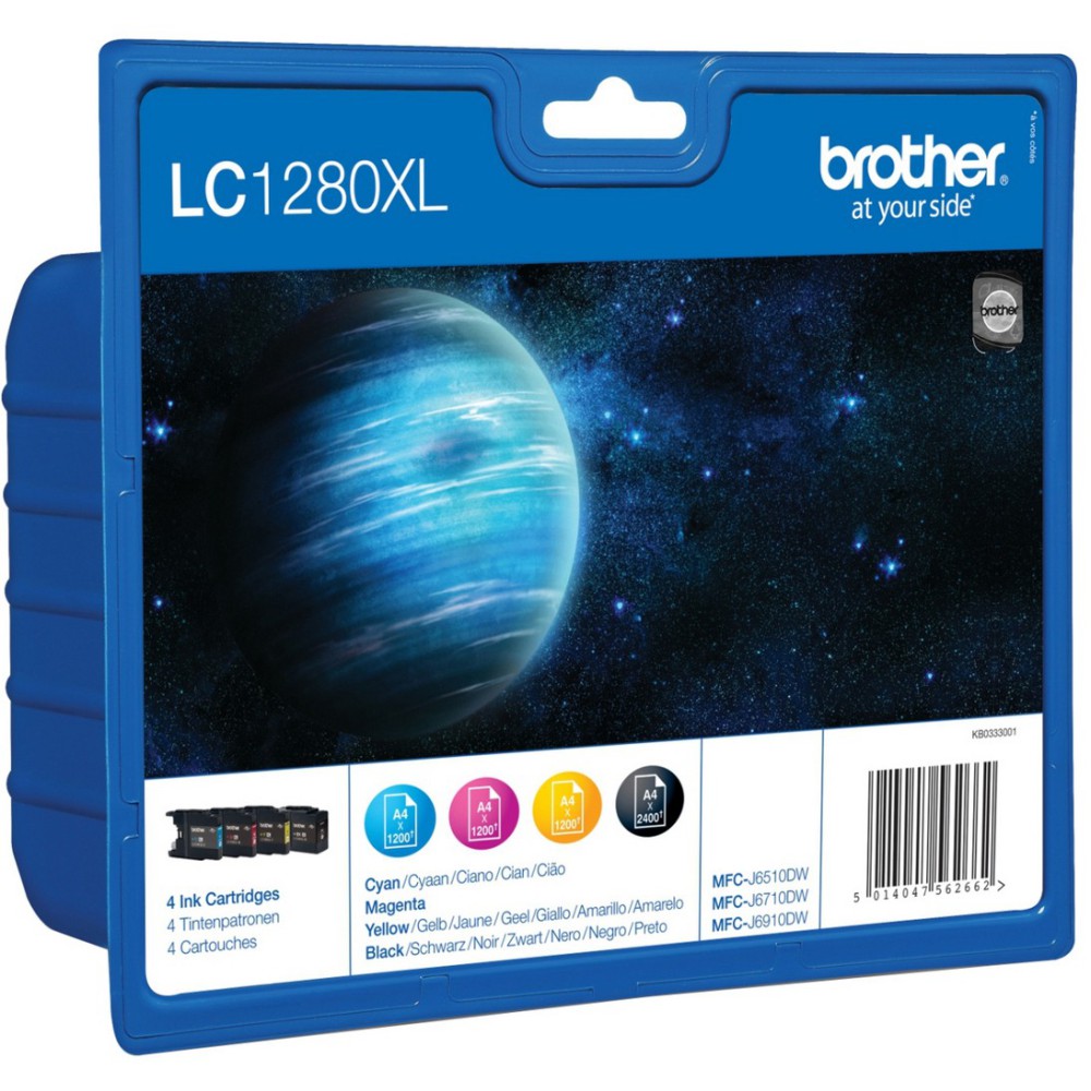 Brother LC-1280XLVALBPDR tinteiro 4 unidade(s) Original Rendimento alto (XL) Preto, Ciano, Magenta, Amarelo