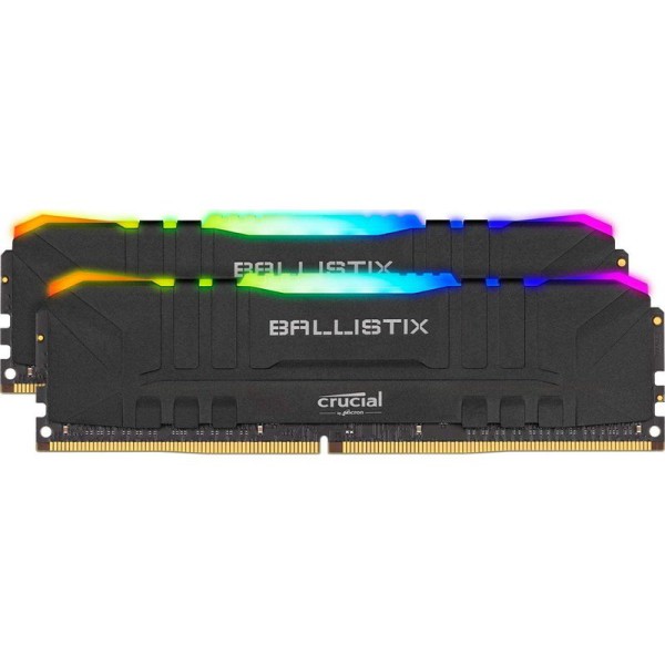 Memória DDR4 Crucial Ballistix Black RGB 16GB (2x8GB) 3200 MHz (PC4-25600) CL16