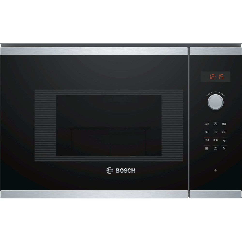 Bosch BEL523MS0 microondas Embutido 20 l 800 W Preto, Aço inoxidável