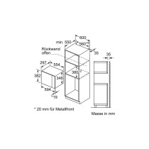 Bosch BEL523MS0 microondas Embutido 20 l 800 W Preto, Aço inoxidável