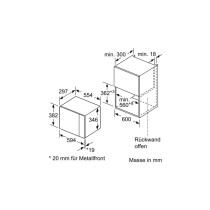 Bosch BEL523MS0 microondas Embutido 20 l 800 W Preto, Aço inoxidável