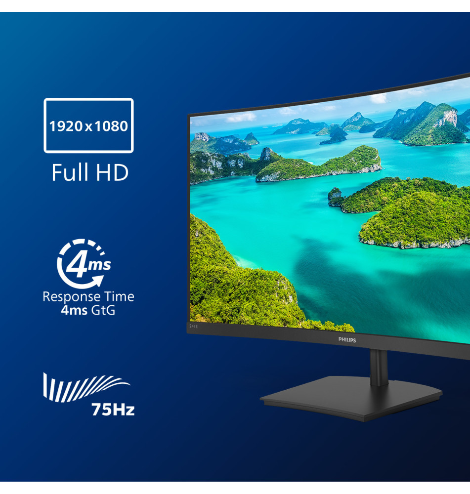 Monitor PHILIPS E Line 24" (4ms - 75Hz - VA)