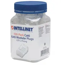 Conector RJ-45 INTELLINET (Cat6 - 100 unidades - Transparente)