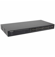 Switch de Rede Managed INTELLINET 1000T (24 portas - PoE - Preto)