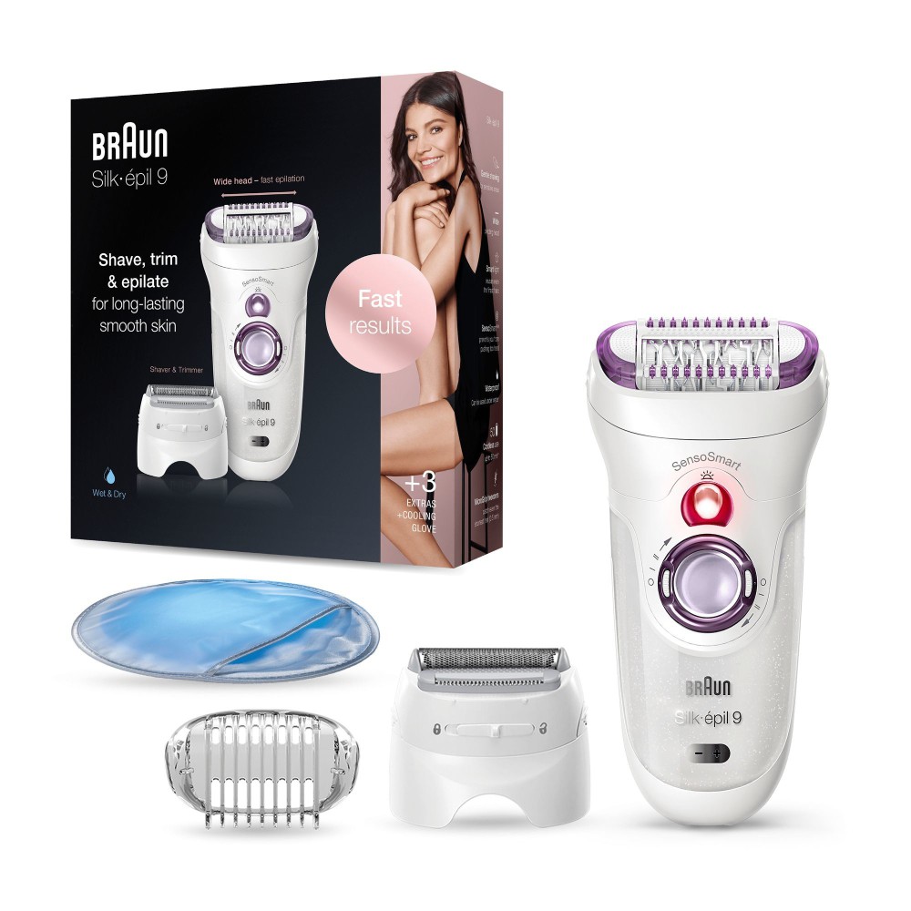 Braun Silk-épil 9 81706314 depiladora de arranque 40 pinças Branco, Violeta