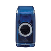 Braun PocketGo M60b Máquina de barbear com lâminas que se adaptam ao contorno do rosto Preto, Azul