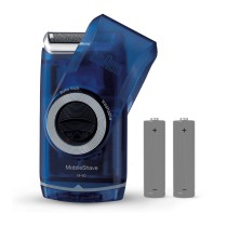 Braun PocketGo M60b Máquina de barbear com lâminas que se adaptam ao contorno do rosto Preto, Azul