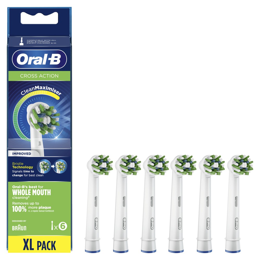 Oral-B CrossAction 80339345 cabeça de escova de dentes 6 unidade(s) Azul, Verde, Branco