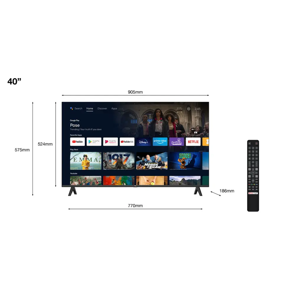 Televisor TCL S5400A 40'' (LED - Full HD - Prateado)