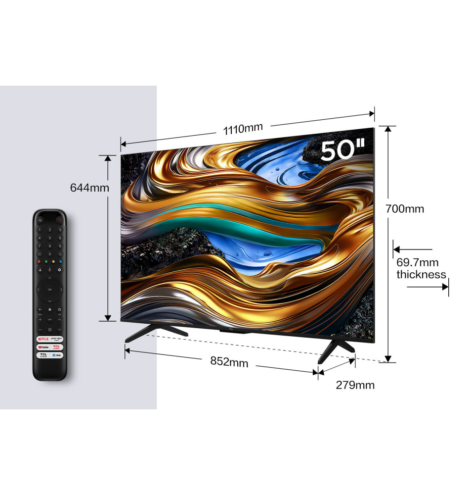Televisor TCL P755 50'' (LED - 4K Ultra HD - Titânio)