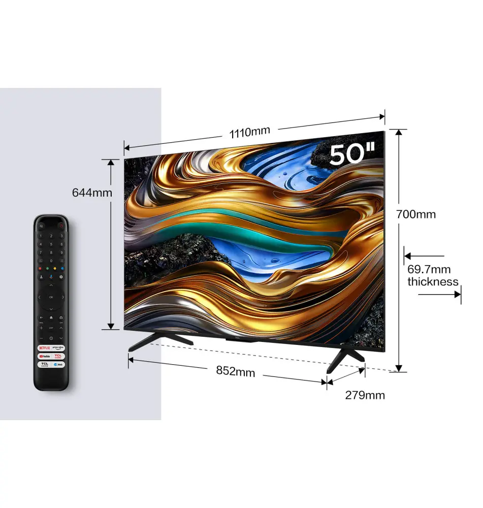 Televisor TCL P755 50'' (LED - 4K Ultra HD - Titânio)