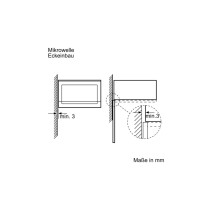 Bosch BEL523MS0 microondas Embutido 20 l 800 W Preto, Aço inoxidável