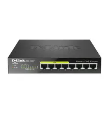 Switch de Rede D-LINK DGS-1008P (Unmanaged - Cat5e - 8 Portas)