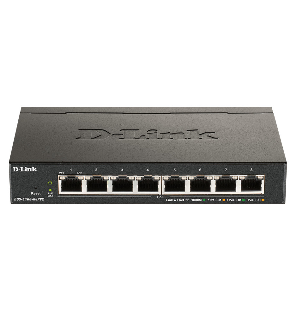 Switch de Rede D-LINK DGS-1100-08PV2 (Managed - 16Gbit s - 8 Portas)