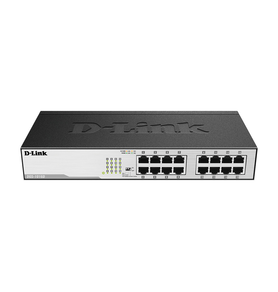 Switch de Rede D-LINK DGS-1016D (Unmanaged - 31Gbit s - 16 Portas)