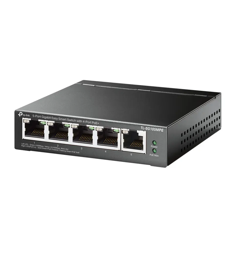 Switch de Rede TP-LINK TL-SG105MPE (Unmanaged - 10Gbit s - 5 Portas)