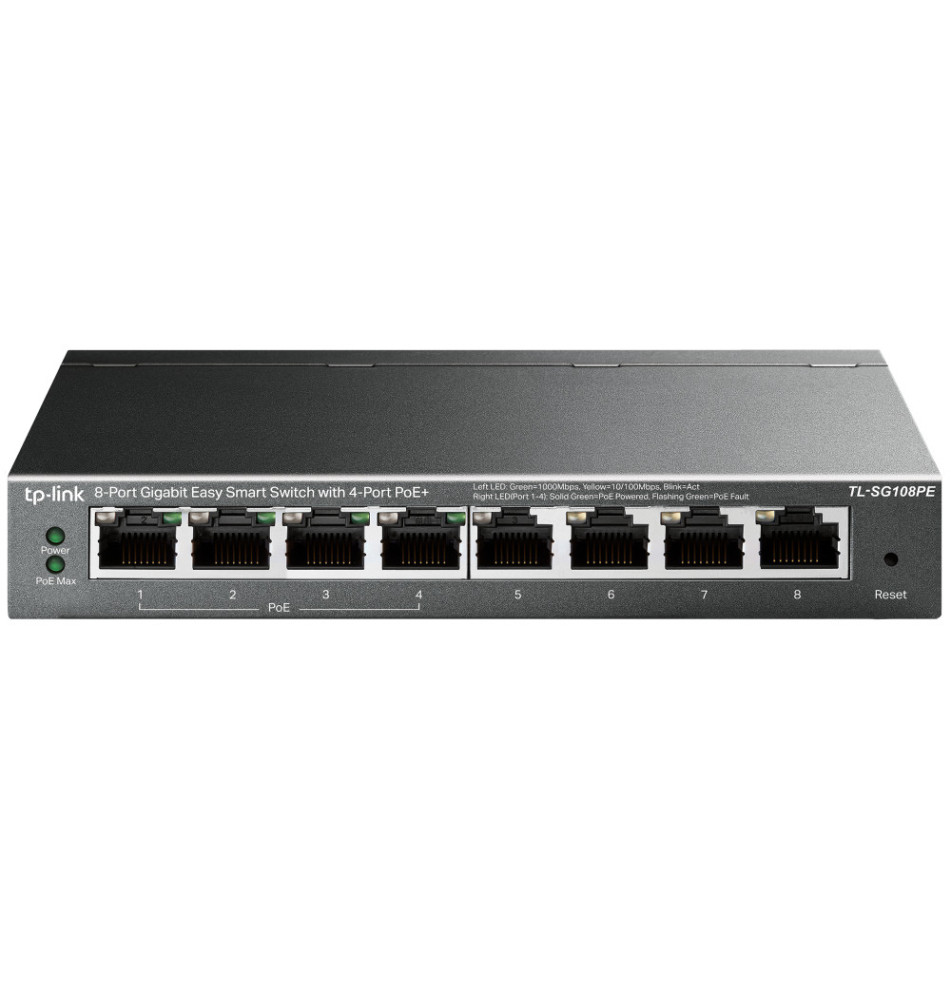 Switch de Rede TP-LINK TL-SG108PE (Managed - 16Gbit s - 8 Portas)