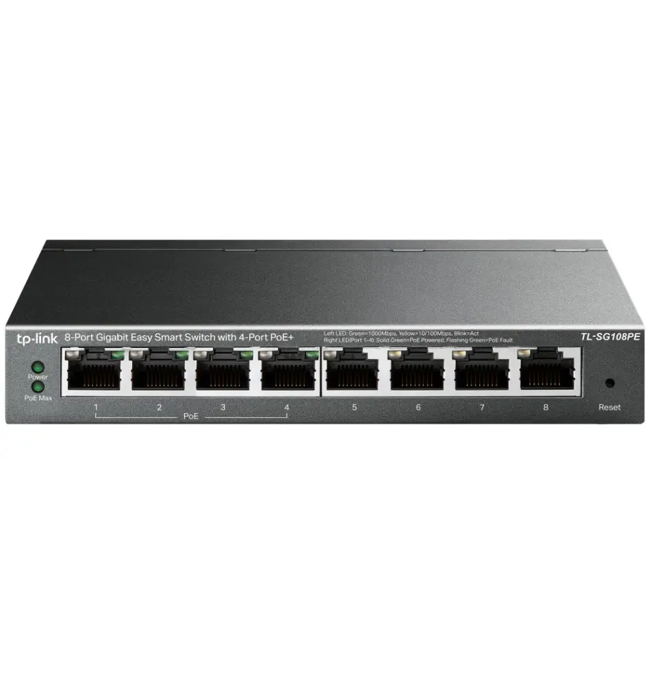 Switch de Rede TP-LINK TL-SG108PE (Managed - 16Gbit s - 8 Portas)