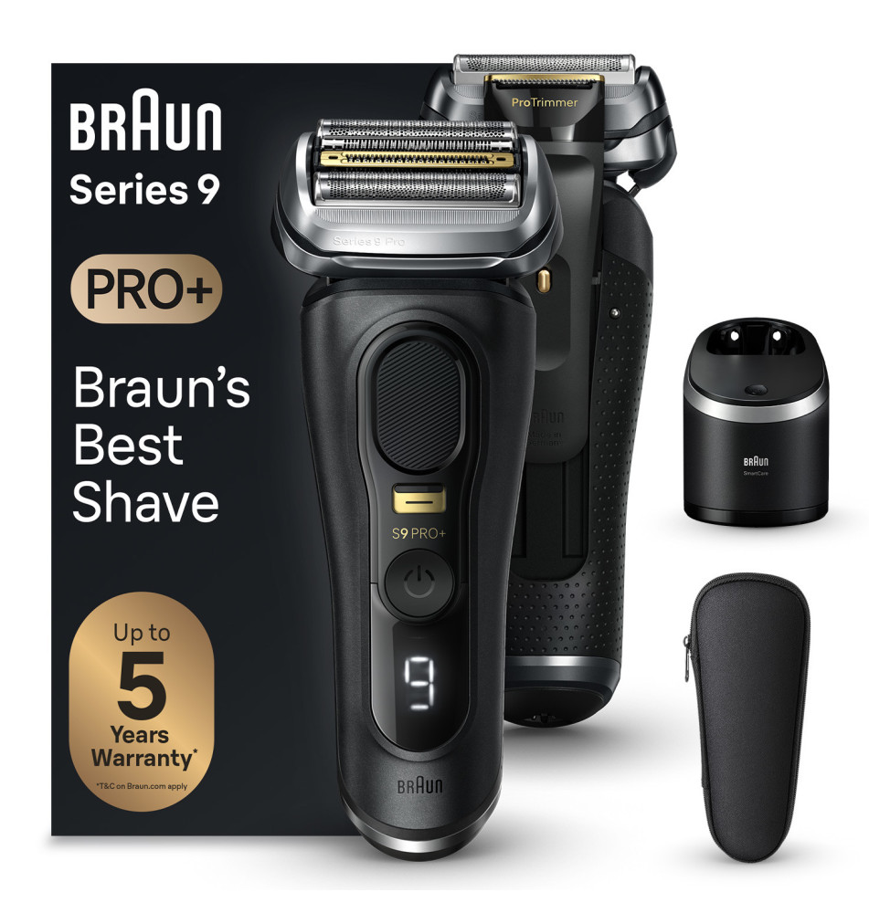 Máquina de Barbear BRAUN Series 9 Pro+ 9560cc (5 Cabeças - 1 hora de bateria - Preto)