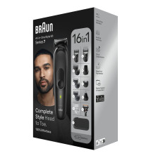 Máquina de Barbear BRAUN Series 7 MGK7470 (16 cabeças - 100 minutos de bateria - Preto)