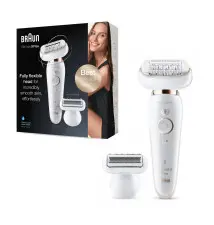 Depiladora BRAUN Silk-épil 9 Flex (40 pinças - 50 minutos de bateria - Branco Dourado)