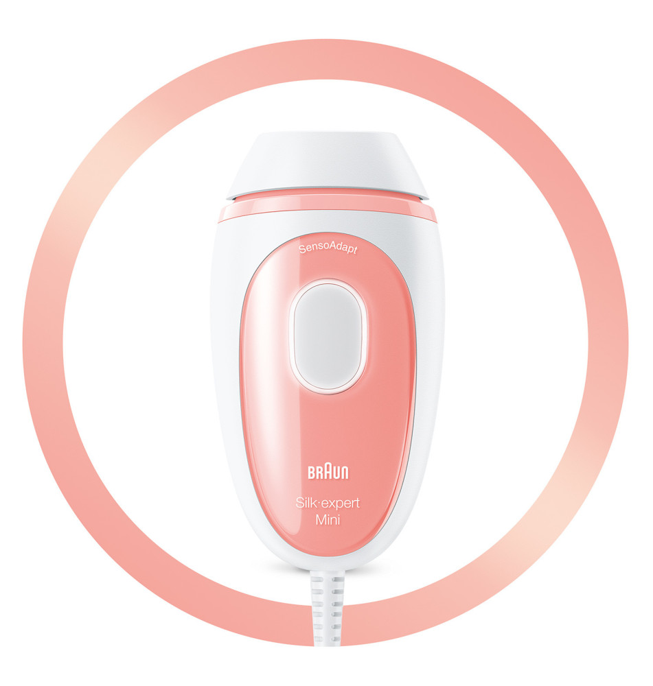 Depiladora Elétrica de Luz BRAUN Silk-expert Mini (IPL - 3 intensidades - Rosa Branco)