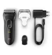Máquina de Barbear BRAUN Series 3 3020 (3 cabeças - 45 minutos de bateria - Preto)