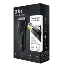 Máquina de Barbear BRAUN Series 3 3020 (3 cabeças - 45 minutos de bateria - Preto)