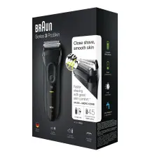 Máquina de Barbear BRAUN Series 3 3020 (3 cabeças - 45 minutos de bateria - Preto)