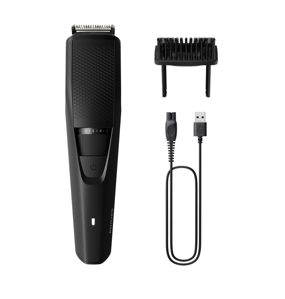 Aparador de Barba PHILIPS Series 3000 (20 comprimentos - 1 hora de bateria - Preto)