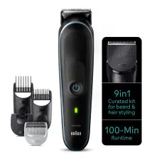 Aparador de Barba e Cabelo BRAUN Series 5 (9 cabeças - 100 minutos de bateria - Preto Azul)