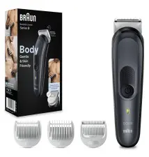 Aparador Corporal BRAUN Series 3 (80 minutos de bateria - 3 cabeças - Preto Cinzento)