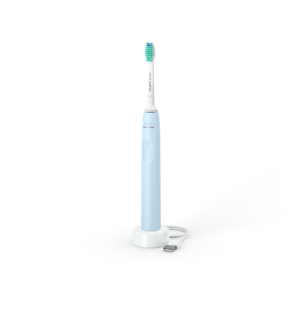 Escova de Dentes Elétrica PHILIPS Series 2100 (Temporizador - Bateria incorporada - Azul Branco)
