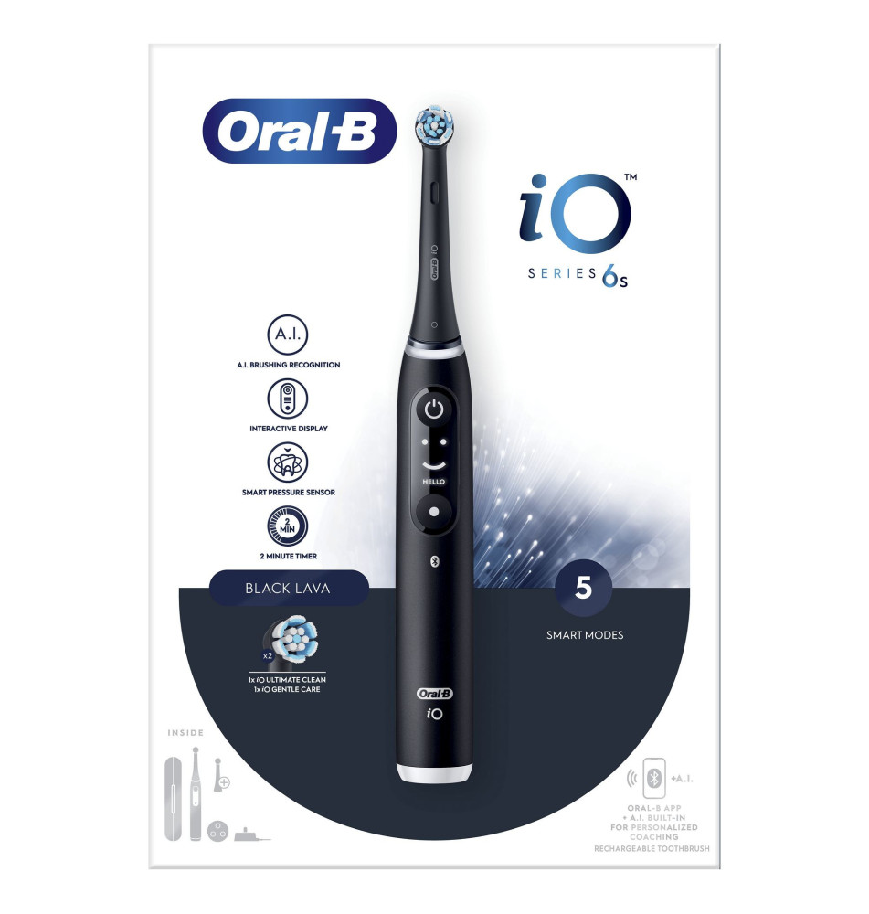 Escova de Dentes Elétrica ORAL-B iO6s (5 modos de escovagem - Temporizador - Preto)