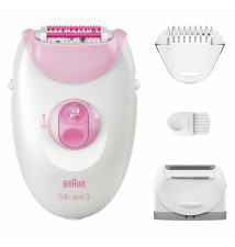 Depiladora BRAUN Silk-épil 3 (2 velocidades - 20 pinças - Rosa Branco)
