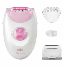Depiladora BRAUN Silk-épil 3 (2 velocidades - 20 pinças - Rosa Branco)