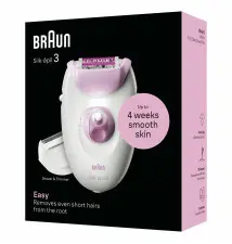 Depiladora BRAUN Silk-épil 3 (2 velocidades - 20 pinças - Rosa Branco)